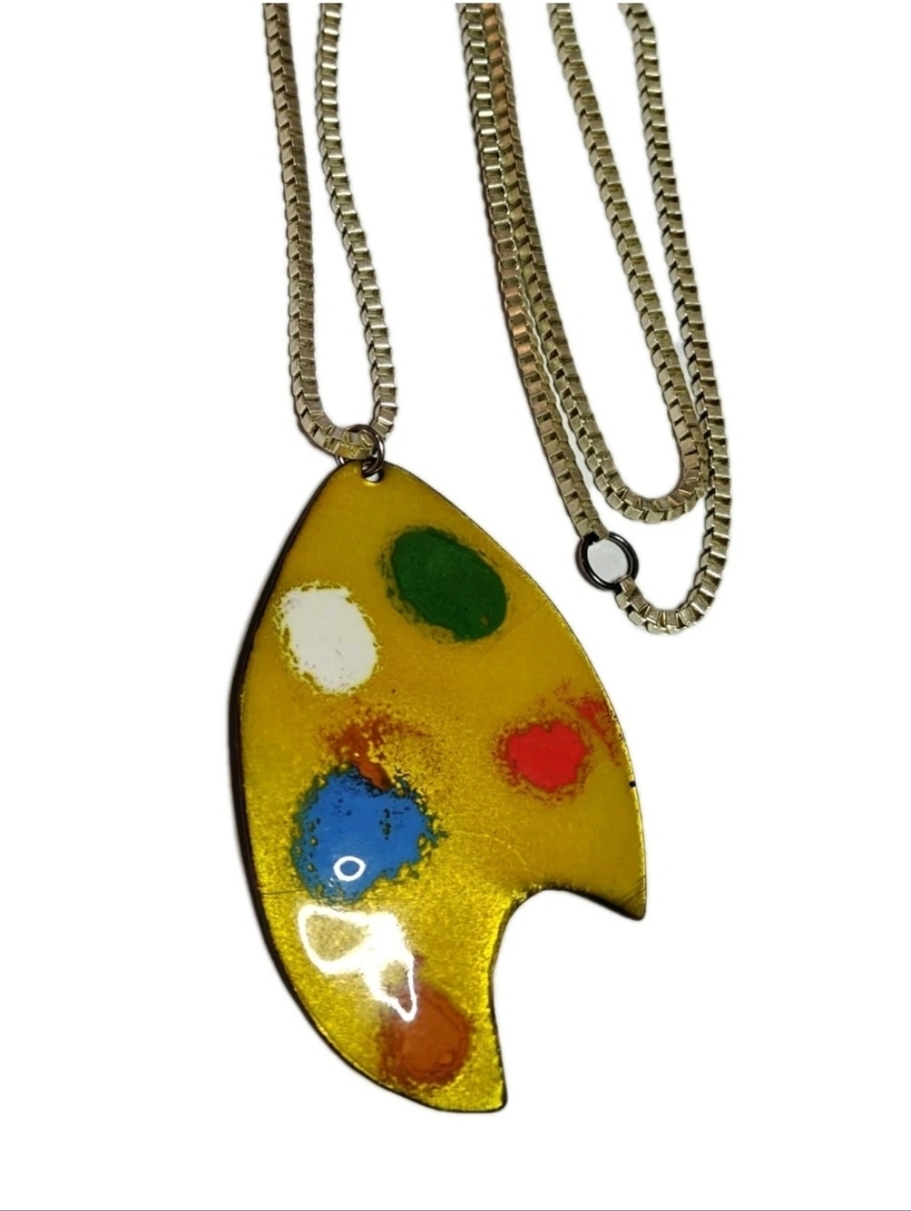 Vintage Artist Palette Pendant Necklace